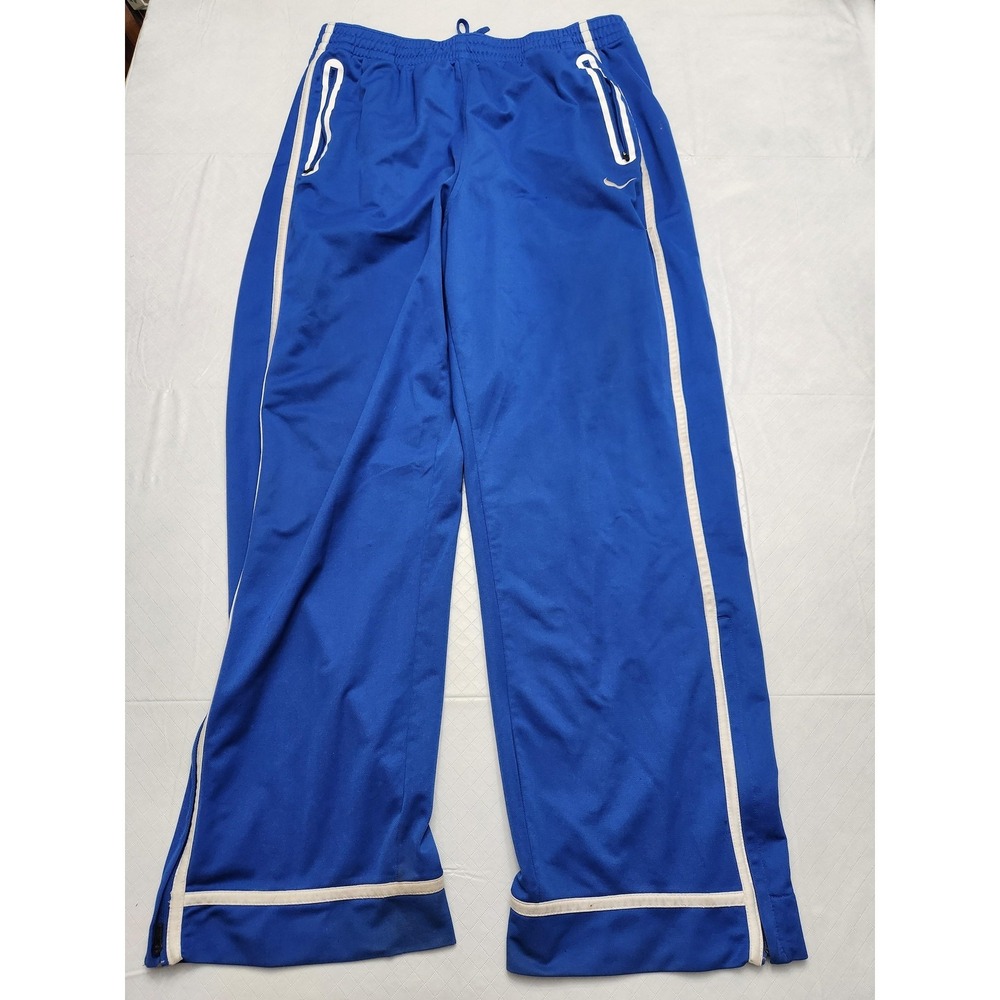 Nike Dri-Fit Track Pants Mens XL Royal Blue Warm Up Athletic‎ Zip Hem 418638-494